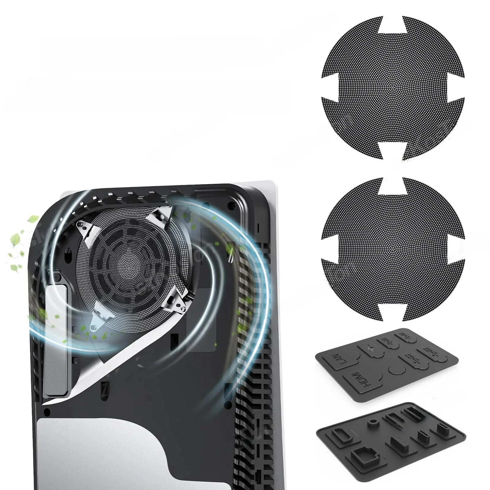 Filtre anti-poussière pour ventilateur de refroidissement, pour PS5 Slim PS5 Pro, accessoires pour Console de jeu, Kits anti-poussière, jeu de bouchons anti-poussière en Silicone