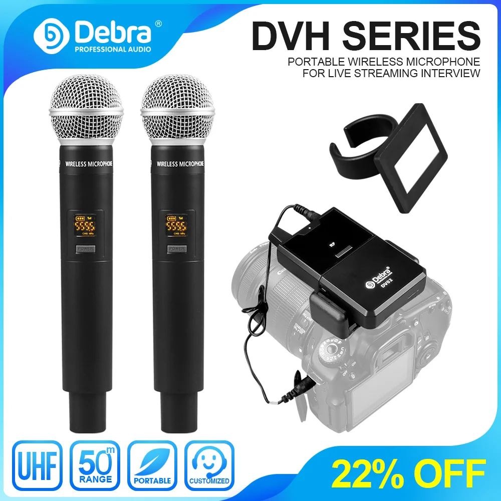 Debra Karaoke Wireless Handheld Microphone DV UHF With Monitor Function Support Custom Content Card For Live Recording Interview