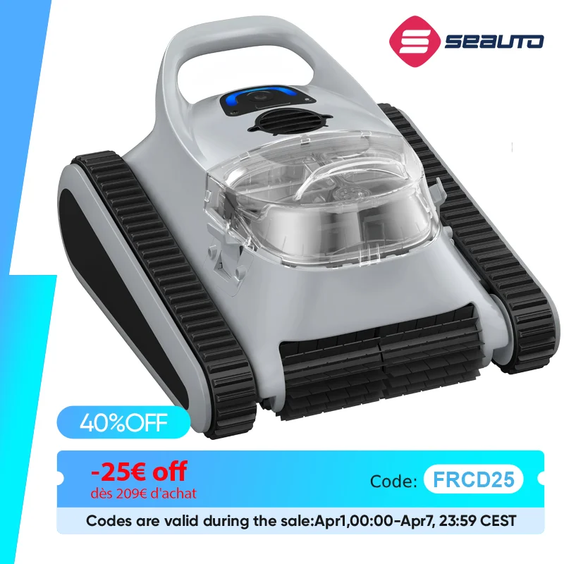 Seauto-Robot de Piscine existent en Forme de Crabe, Escalade Murale pour l'annulation jusqu'à 2000 Pieds Carrés, Adapté aux Murs et Sols