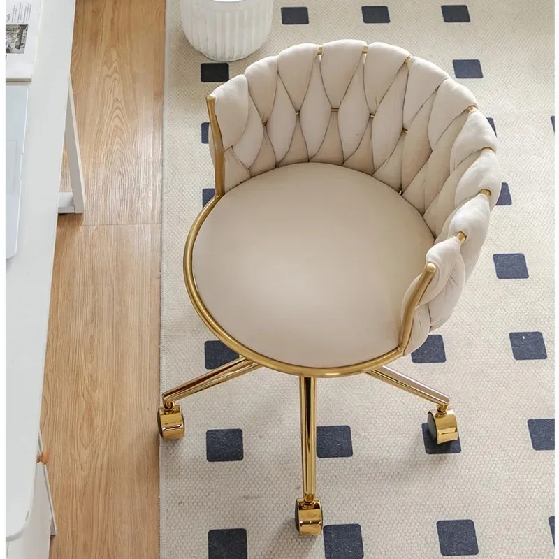 Chaise de maquillage de luxe avec rembourrage en velours, tabouret de coiffeuse ergonomique pour Studio de beauté à domicile, siège de Salon de manucure professionnel