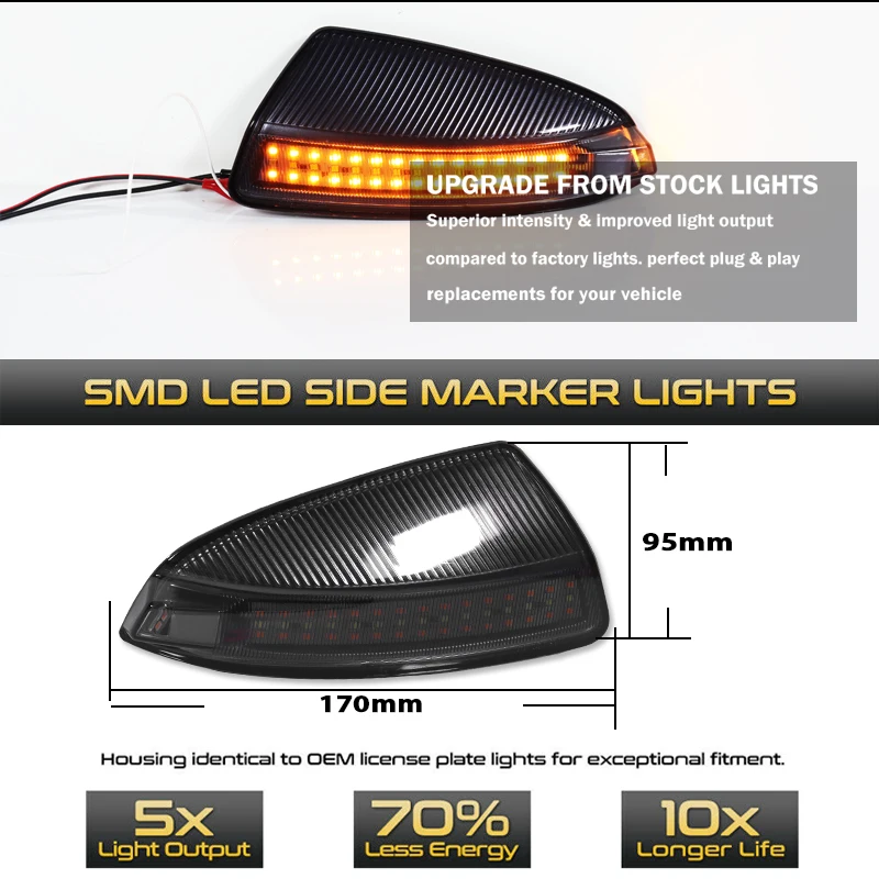 المتعرج LED الجانب مرآة العنبر أضواء الإشارة الأبيض DRL لمرسيدس بنز W204 S204 W639 W164 ML300 ML500 ML550 C250 C300 C350 #4