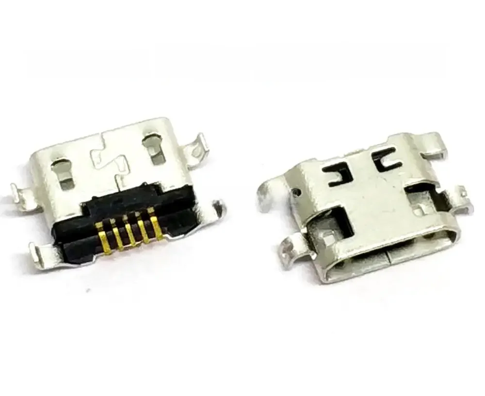 100szt Złącze Micro USB 5pin odwrotne ciężkie płytki 1.2mm Płaskie usta bez zwijania się boczne żeńskie Dla HUAWEI G7 Lenovo Mini USB — zdjęcie 2