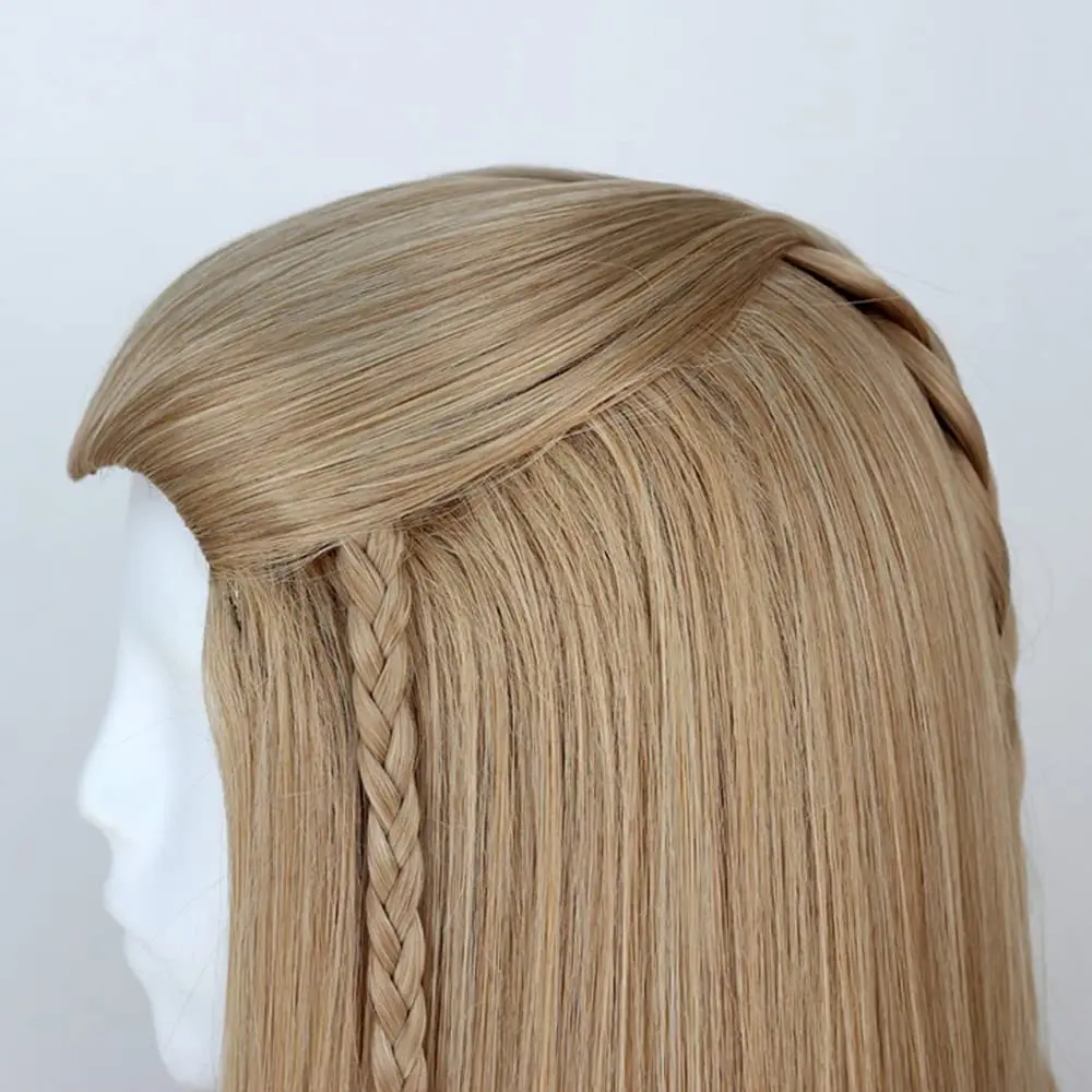 Perruque de cheveux bruns longs et lisses pour hommes, fête féerique Prince Legolas Greenleaf Cosplay