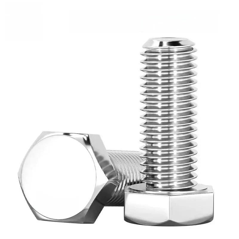 Vis hexagonales longues M3 M4 M5 M6 en acier inoxydable 316L A4-70, longueur 35 40 50 60 70 80 90 100 150 mm, vis hexagonales à filetage complet