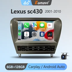 Eunavi-reproductor multimedia para coche, autorradio estéreo con Android, 2 Din, estilo Tesla, 4G, para Lexus SC430 2001-2013