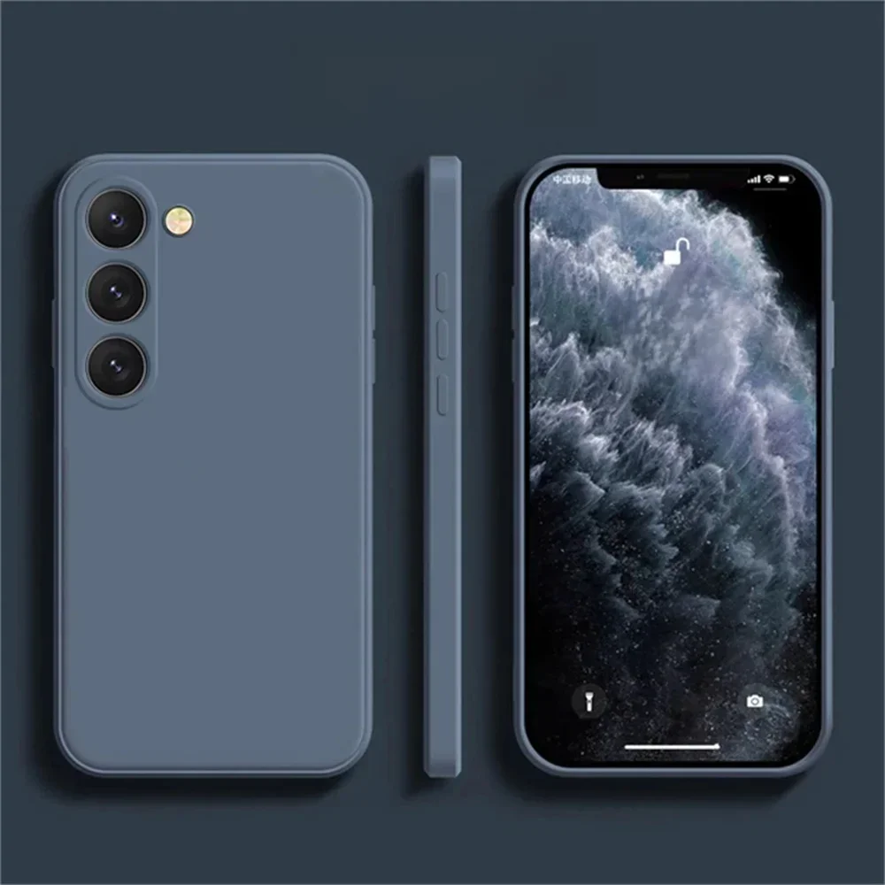 Coque de téléphone en Silicone liquide, étui pour Samsung Galaxy S25 S24 S23 S22 S21 S20 Ultra Plus S20FE S21 FE A72 A52 A51 4G