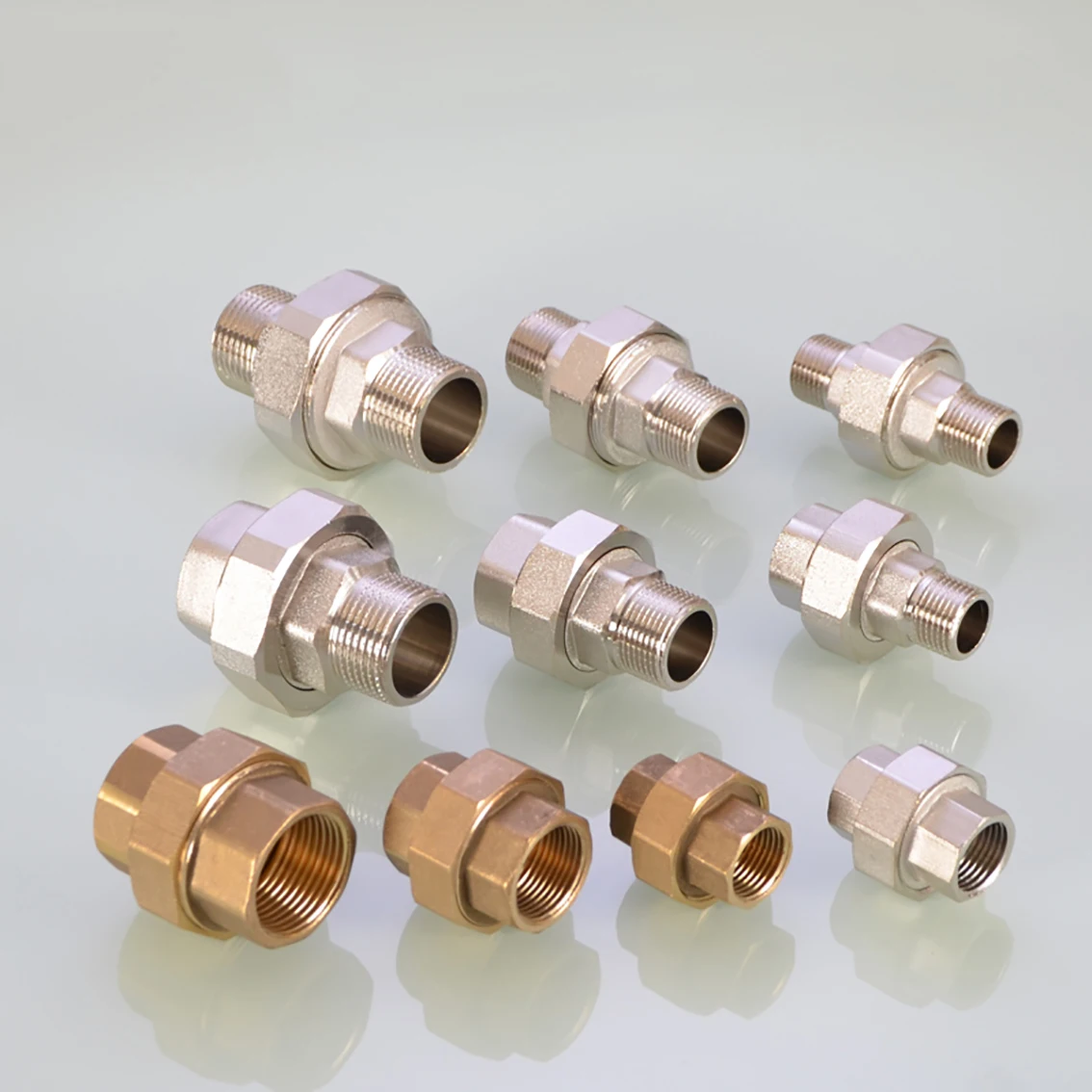 

Brass 1/2" 3/4" 1" BSP Various Threads Pipe Fittings Joint Straight-Through Hose Water Gas Oil Tube Connectors Coupling Adapter