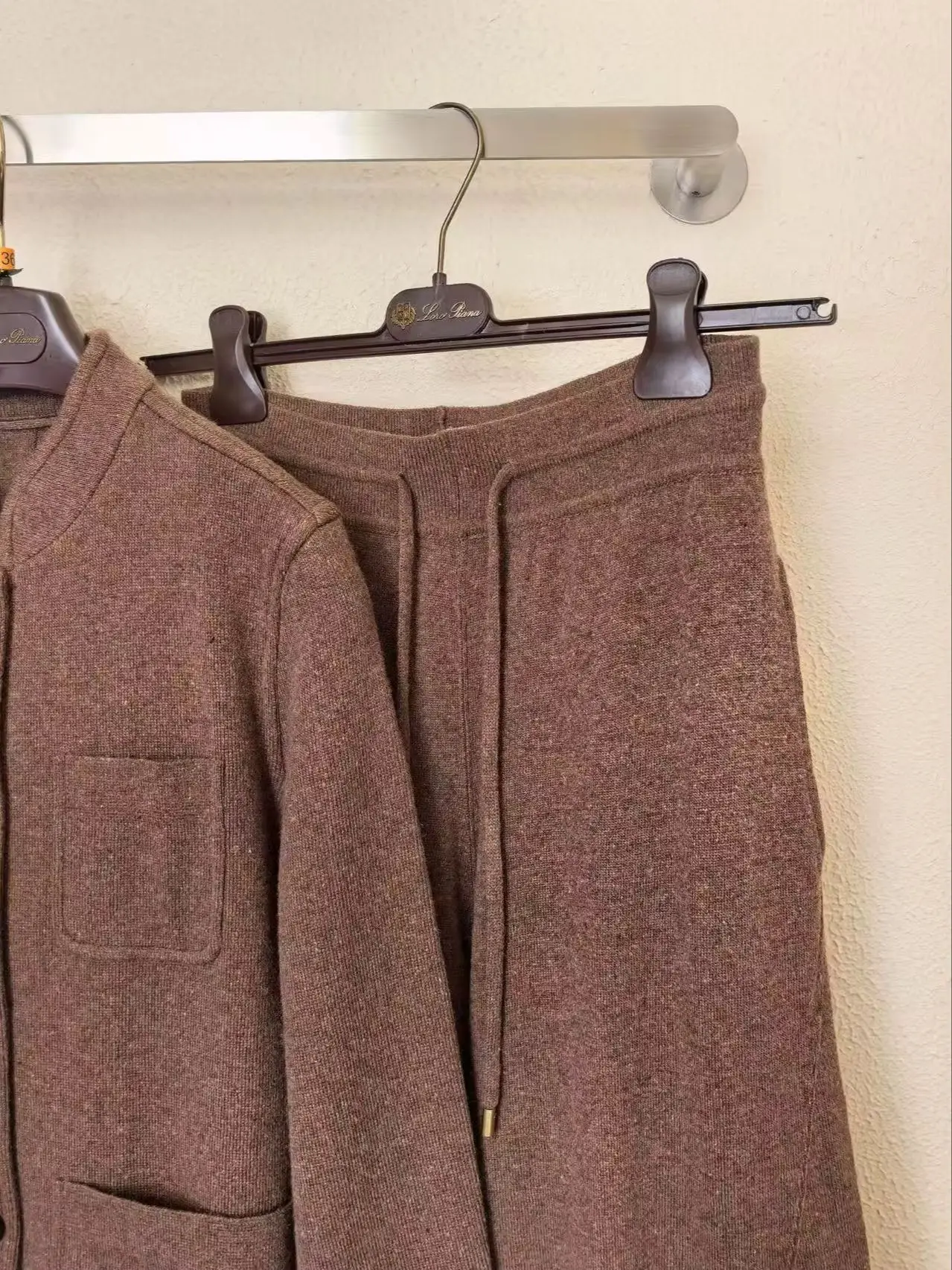 Luxurious Elegant Stand Collar Knit Set