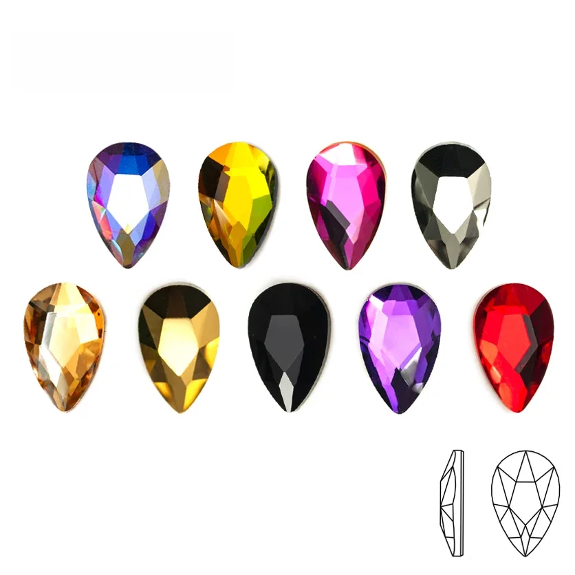 Strass à ongles goutte de formage, mode coréenne, nail art 3D, cristal à dos plat, charbon pour bricolage, accessoires N64., 5x8mm, 20 pièces