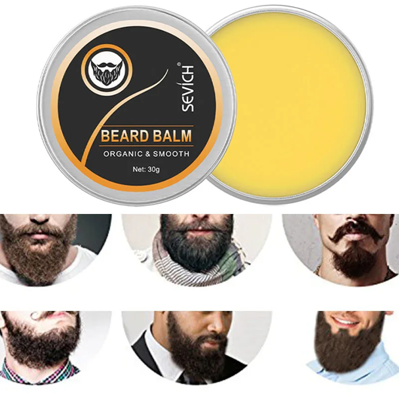 Natural Beard Balm Wax Moisturizing Smoothing Dashing สุภาพบุรุษเครา Groomed Charming Beard Styling Professional Care ครีม