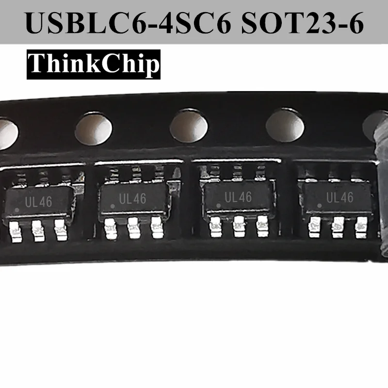 (100pcs) USBLC6-2SC6 UL26 / USBLC6-4SC6 SOT23-6 VERY LOW CAPACITANCE ESD PROTECTION