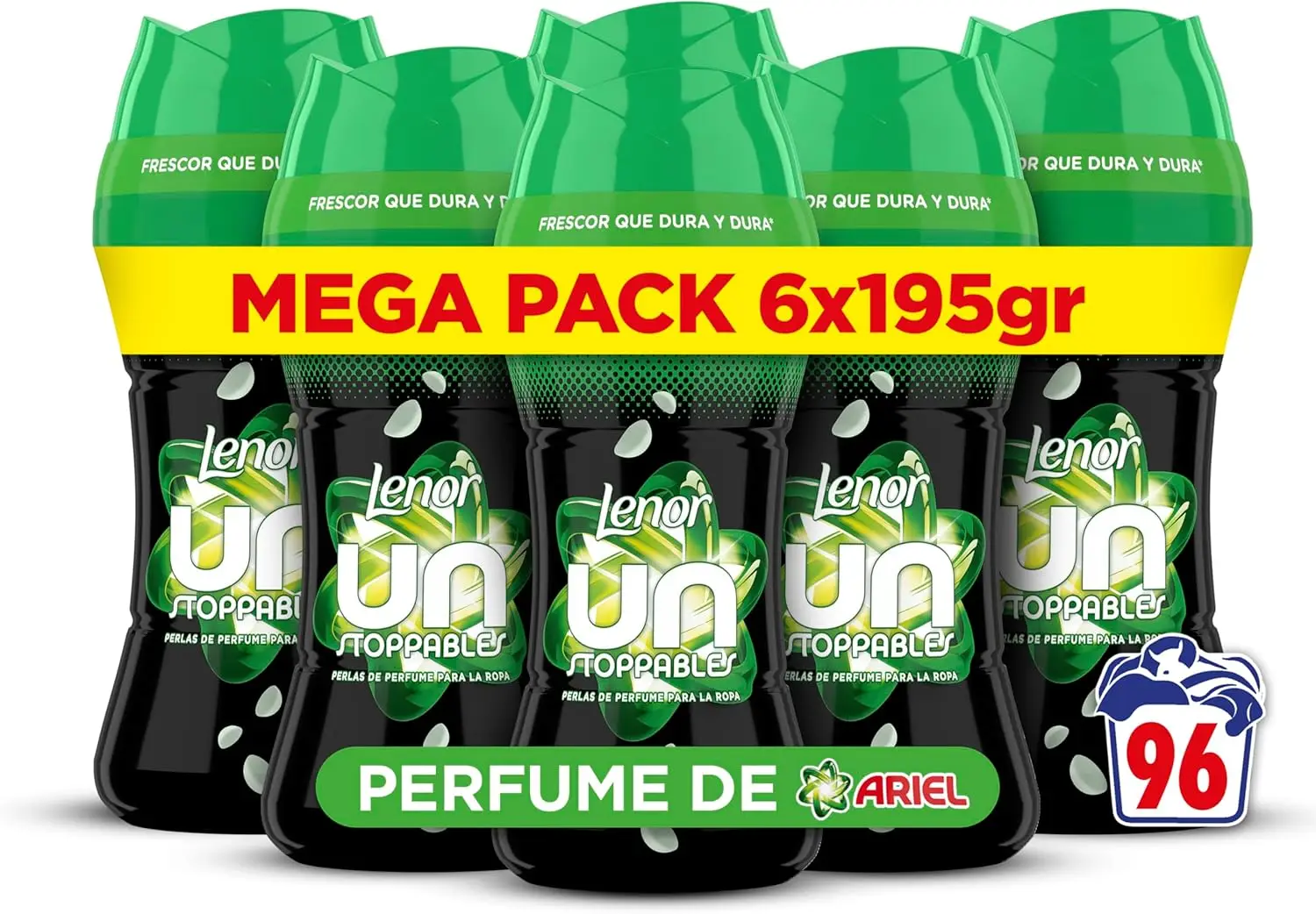Suavizante Lenor Unstoppables | 96 lavados, 6 x 195 g 🌸