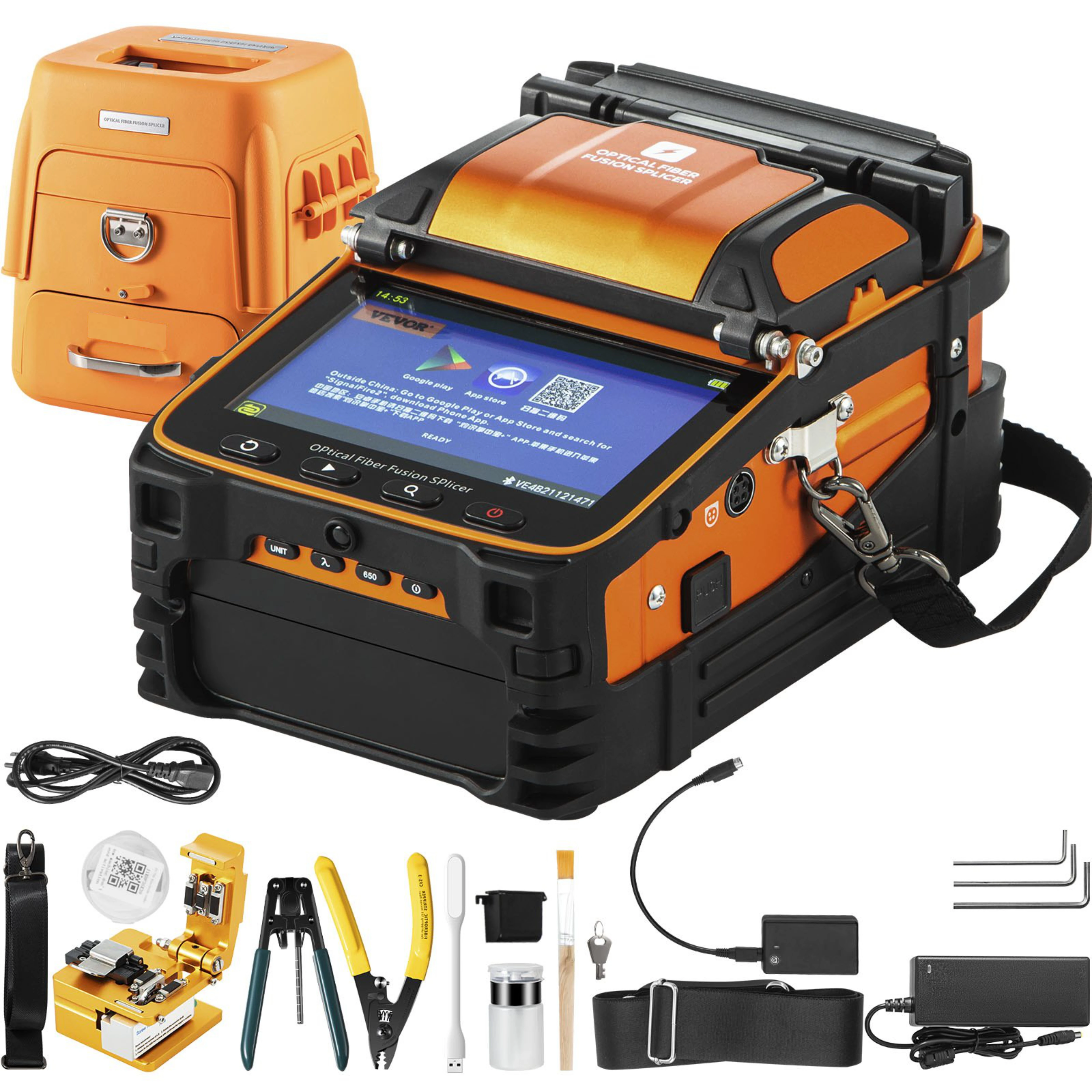 Imagem -02 - Original Signalfire Ai-9 Fusion Splicer Machine sm mm Vfl Opm 5s Splicing Machine Motores Máquina de Solda de Fibra