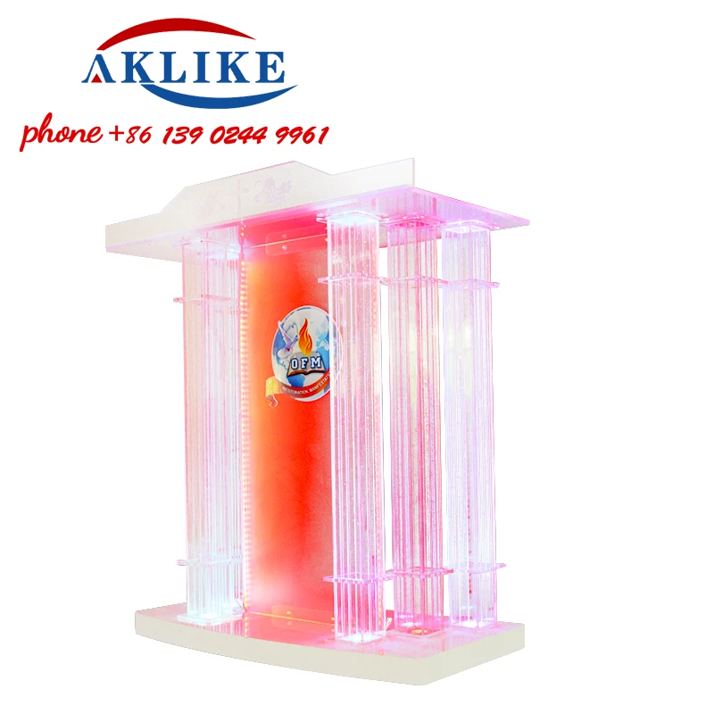 

2024 AKLIKE Sanctuary Furniture Clear Acrylic Church Pulpit With Led Christian Altar Cross Modern Rostrum Free Shipping