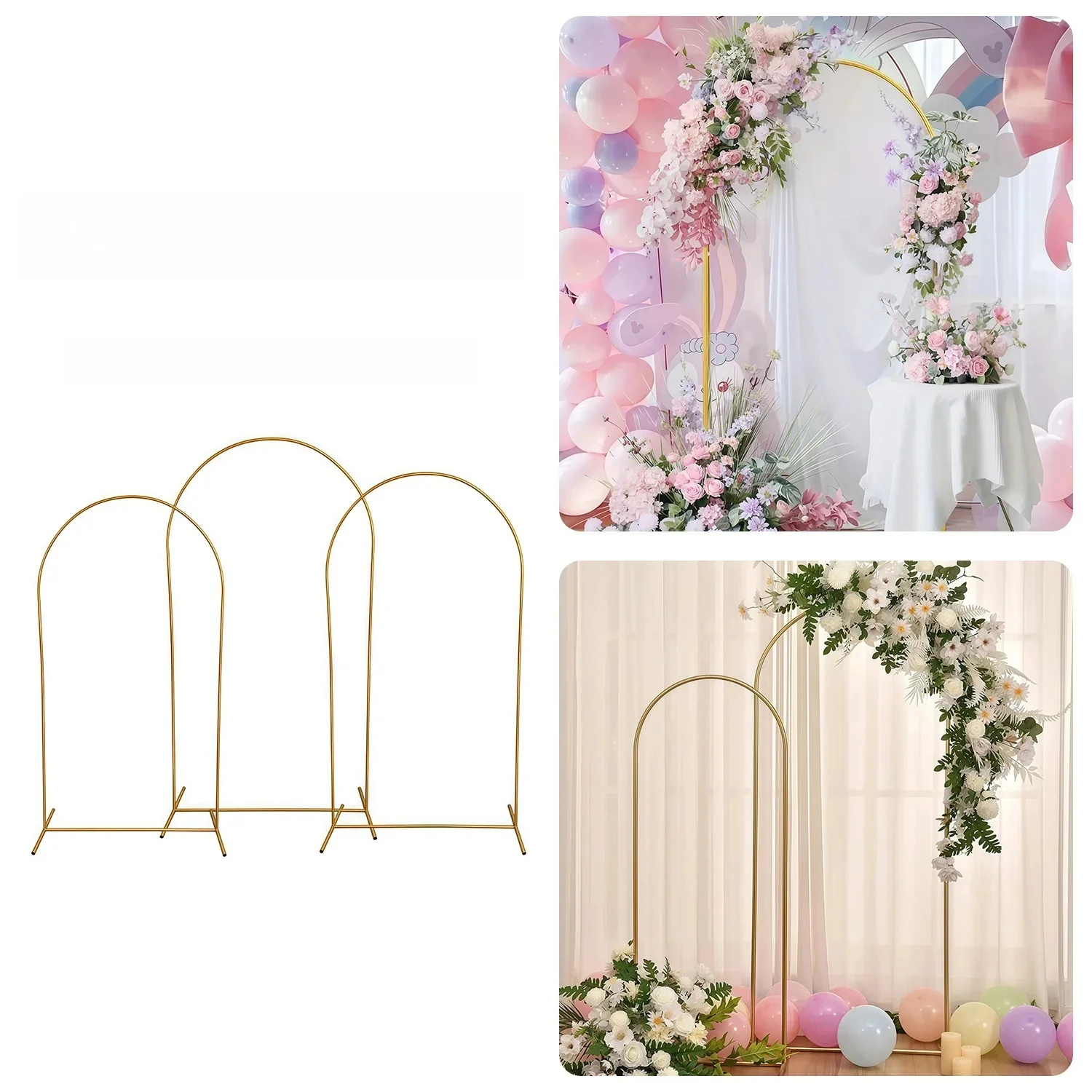 4/5/6/6.6/7.2FT Gouden Bruiloft Boog Stand, Party Decor Ballon boog, Frame Achtergrond Houder Beugel Voor Verjaardag Baby Douche - afbeelding 2