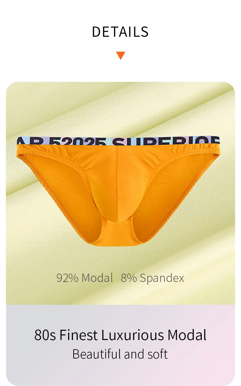 52025 Slips Altos de Modal de Lujo – Mini-slips para Hombre Suaves y Sedosos, Bolsa Anatómica Sexy, Ropa Interior con Estilo