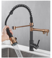 Kitchen Faucet Deck Mounted Mixer Tap 360 Degree Rotation Stream Sprayer Nozzle Kitchen Sink Hot Cold Taps Spring Pull Down Taps