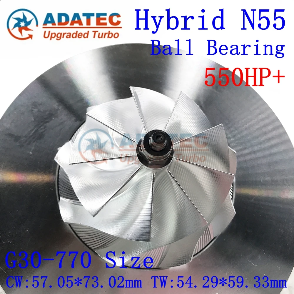 

New Balanced Hybrid N55 Turbo Cartridge 550HP G30-770 Size Ball Bearing 11657588995 18539700001 Turbine CHRA for BMW 135 i (E82/