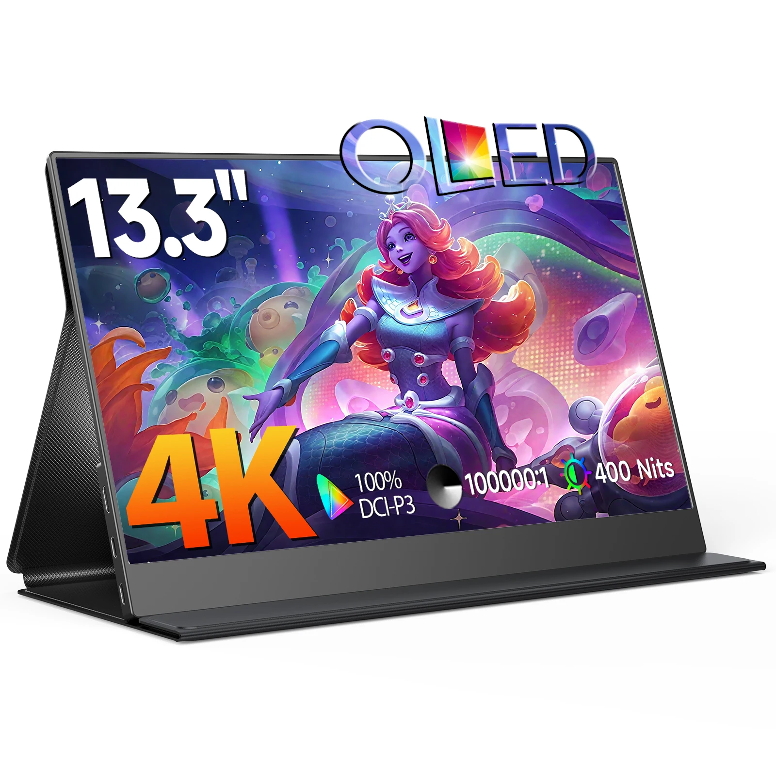 【セール中】UPERFECT OLED ポータブルモニター 4K 100%DCI-P3 100000:1 400Nits 外部スクリーン PC ラップトップ PC 電話 XBox スイッチモバイルディスプレイ用