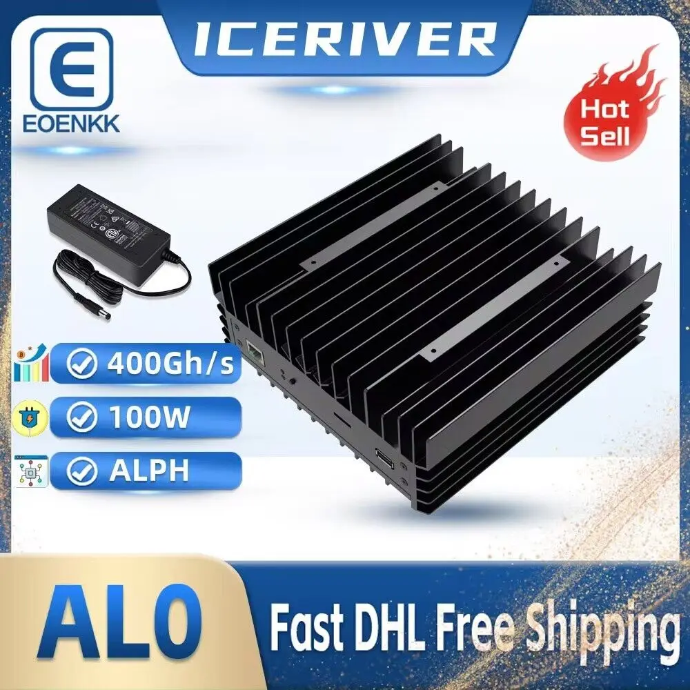 BL BUY 2 GET 1 FREE NEW ICERIVER AL0 400GH/S 100W ALPH Black 3 Algorithm Miner with PSU In Stock