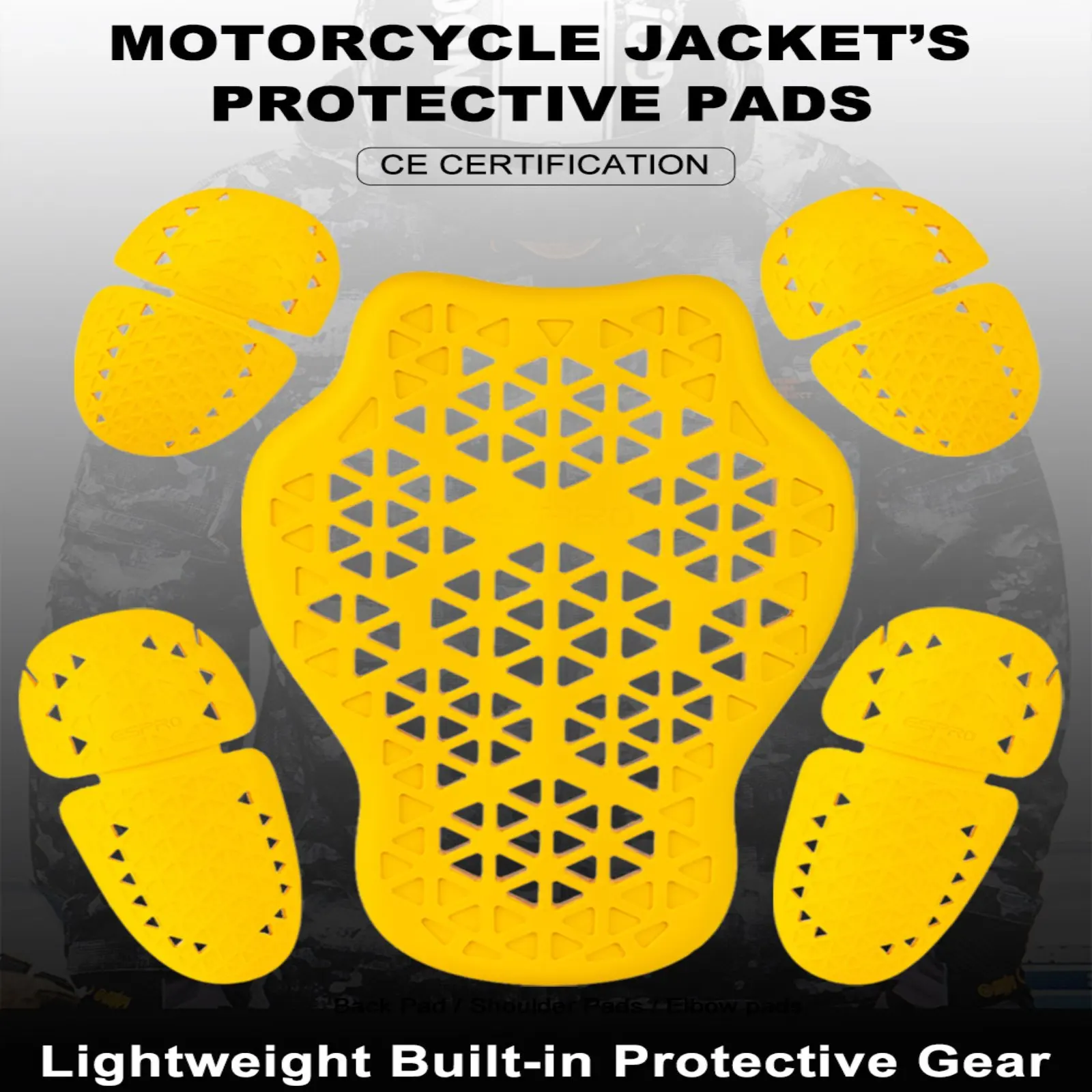 

Motorcycle Riding Suit Protective Gear Set Detachable Shock Absorption Impact Resistance Motorcycle Jacket Armor Inserts Pads