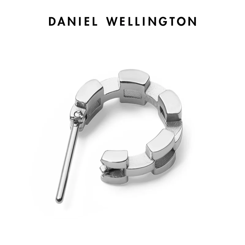 Daniel Wellington Link Inspired Silver Earrings for Women Luxury 3 / 5 Rows Stainless Steel Geometric Hoop Fashion Jewelry Gift