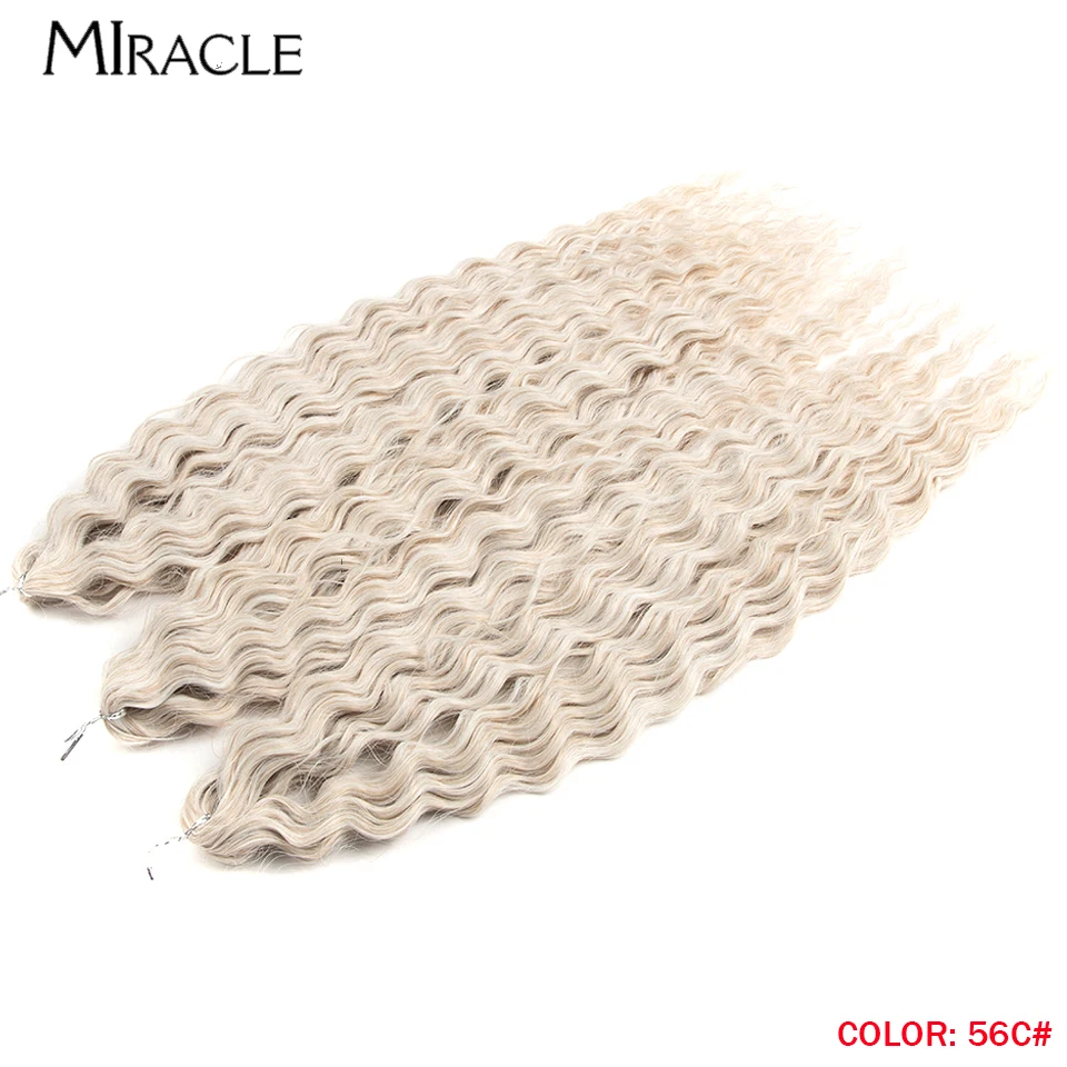 MIRACLE Synthetc 22Inch Extensions Fiber Crochet For Woman Soft Omber Braiding Hair Heat Resistant Fake Hair Cosplay Blonde