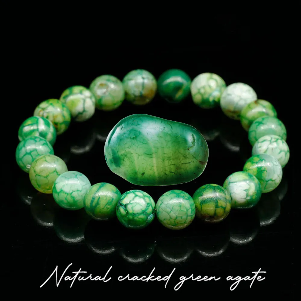 1 unidad/pulsera bohemia de cuentas de ágata verde natural para mujer, uso diario, joyería para el alma libre de la paz de la mente, regalo de bendición navideña