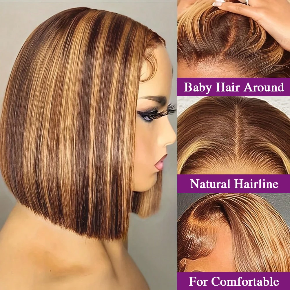 Highlight P4/27 Gerade Bob-Per – Pre Parted 13X4 Lace Front Bob Wig Bewertung und Preis