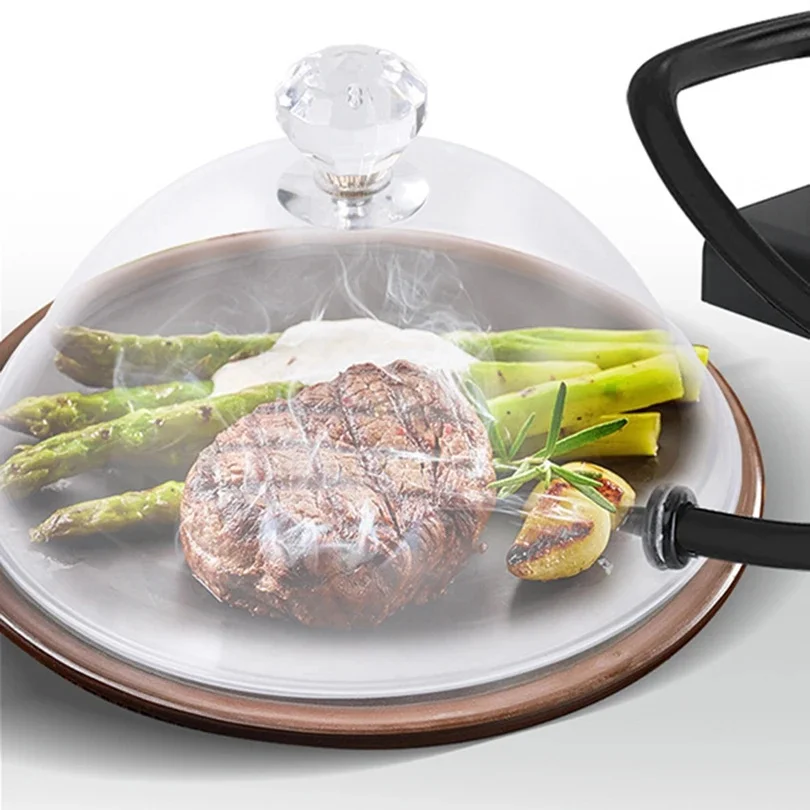 Capot de fumée de cuisine moléculaire portable, couvercle de qualité alimentaire, infuseur de fumée, générateur de fumée froide, brûlure de viande, fumoir, cuisson au barbecue, gril