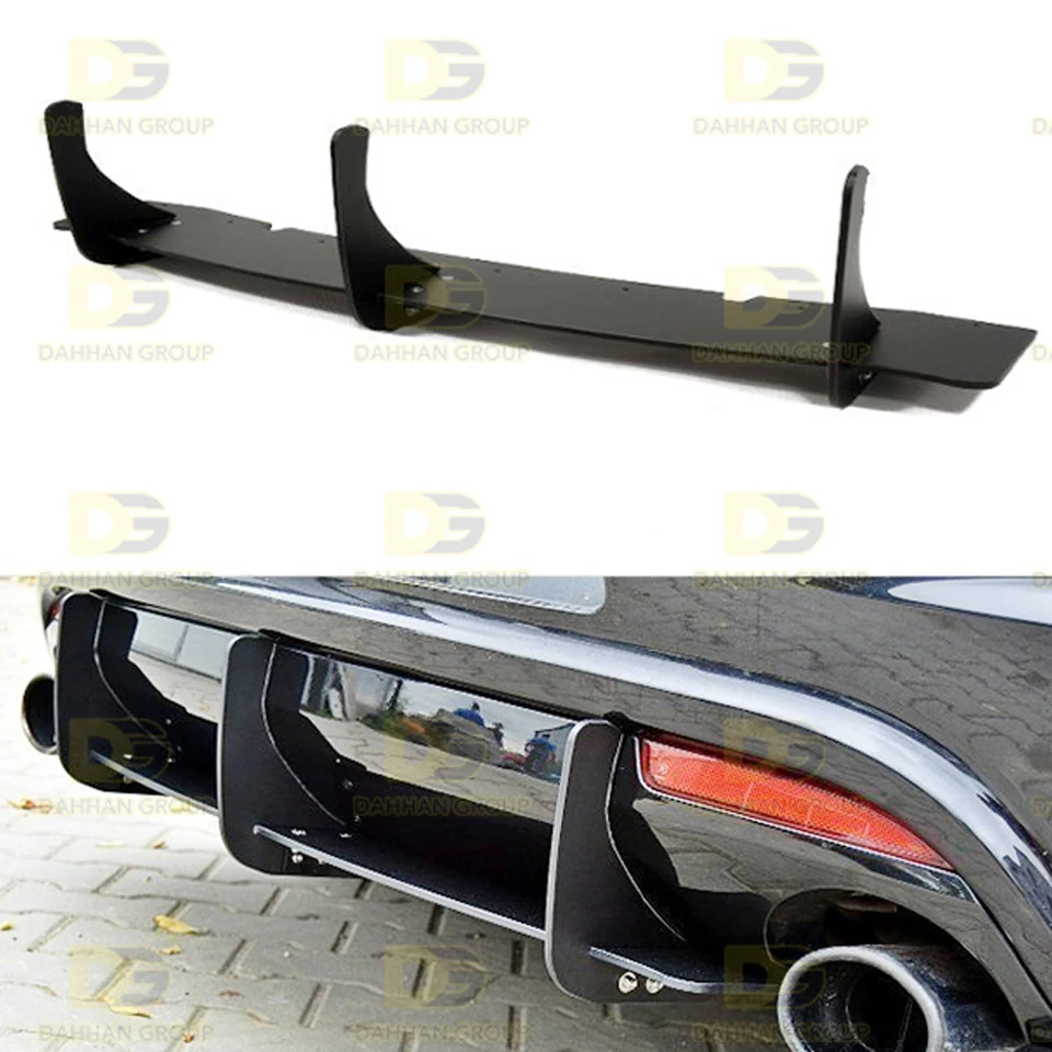 Vw Scirocco 2009 - 2013 Mk3 R Rear Diffuser En Achter Side Splitters Blades Mat Zwart Hoge Kwaliteit Plastic R kit