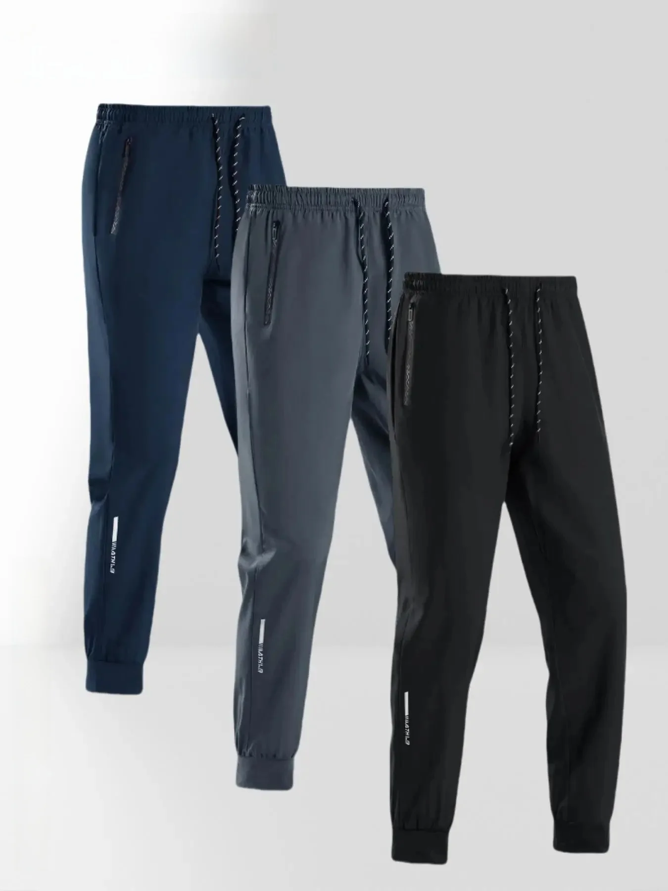 AliExpress Other Men's Sports Pants Set, Three-Piece Set, Lightweight and Breathable Casual Pants, Fitness, Cycling, Comfortable Jogging Pants, Quick-Drying, Cool, Stretch Pants