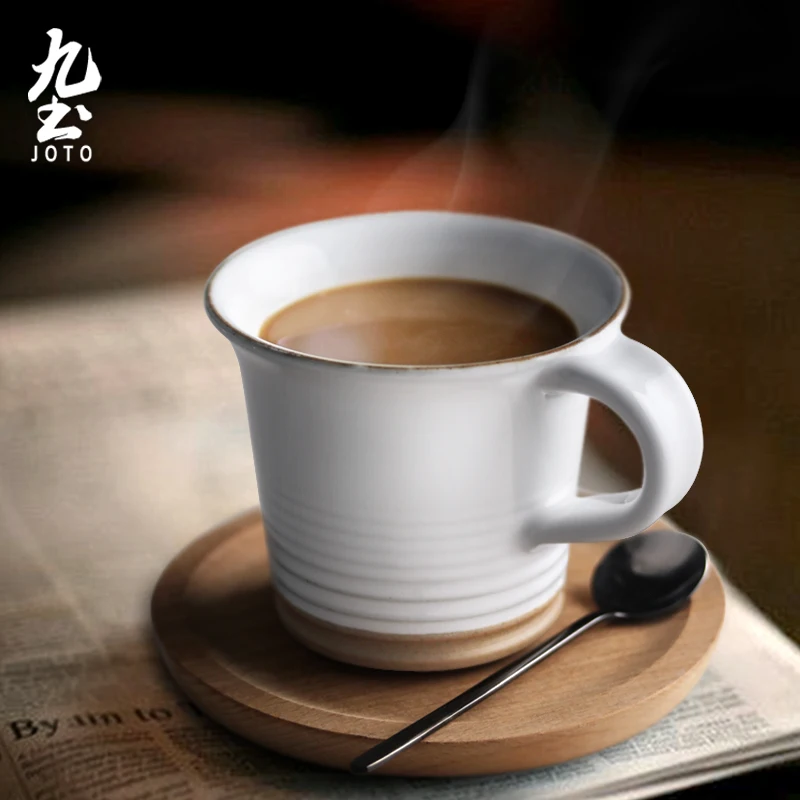 

JOTO Durable and Stylish Ergonomic Design Handmade Japanese Rustic Ceramic Coffee Cup CFR0084
