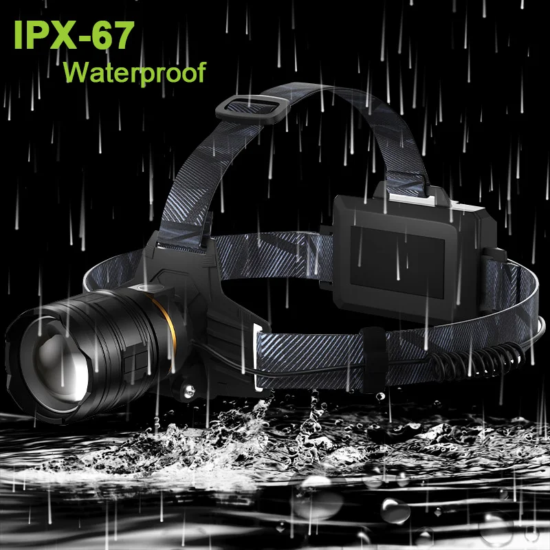 Super Bright 36core XHP360 Led Headlamp Zoomable Powerbank Headlight USB Rechargeable 7800mAH Battery 5000M Head Flashlight Lamp