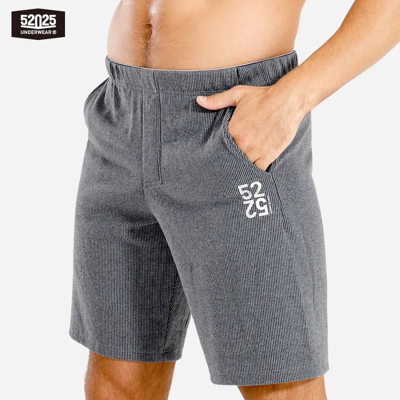 Short de pyjama en coton biologique pour homme, pantalon de salon de loisirs, short de maison rayé, bas de pyjama, 52025