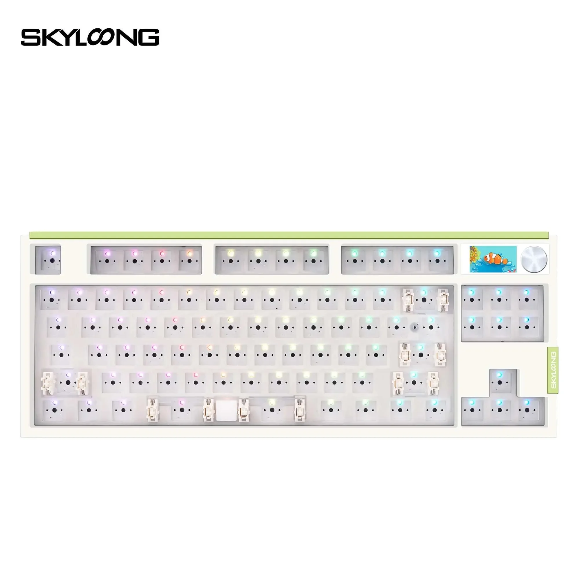 Imagem -02 - Skyloong Gk87pro Lite Kit de Teclado Modo Conexão 1.14 Polegada Lcd Botão com Adesivo Aço Rgb Retroiluminado Faça Você Mesmo Kit Teclado para Jogos