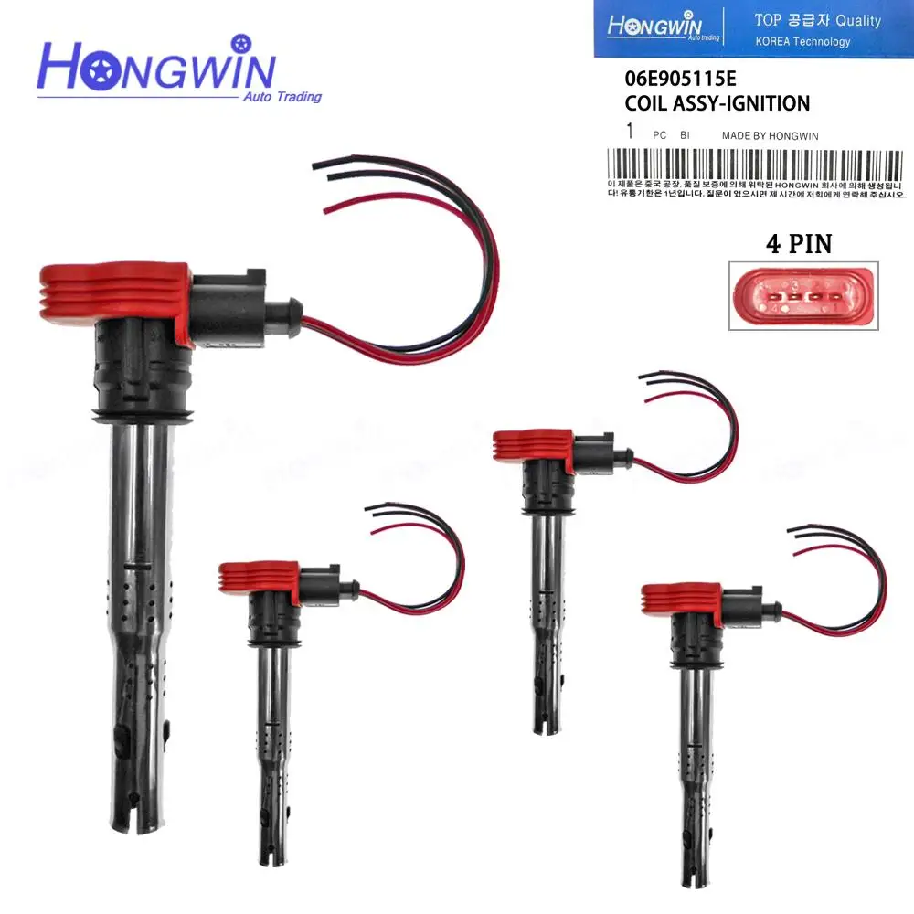 

06E905115E 06E905115D 06E905115C Ignition Coil Pack For Audi A3 A4 A5 R8 8P Quattro VW CC Golf GTI 2.0L 3.0L 3.2L V6 V8 FSI