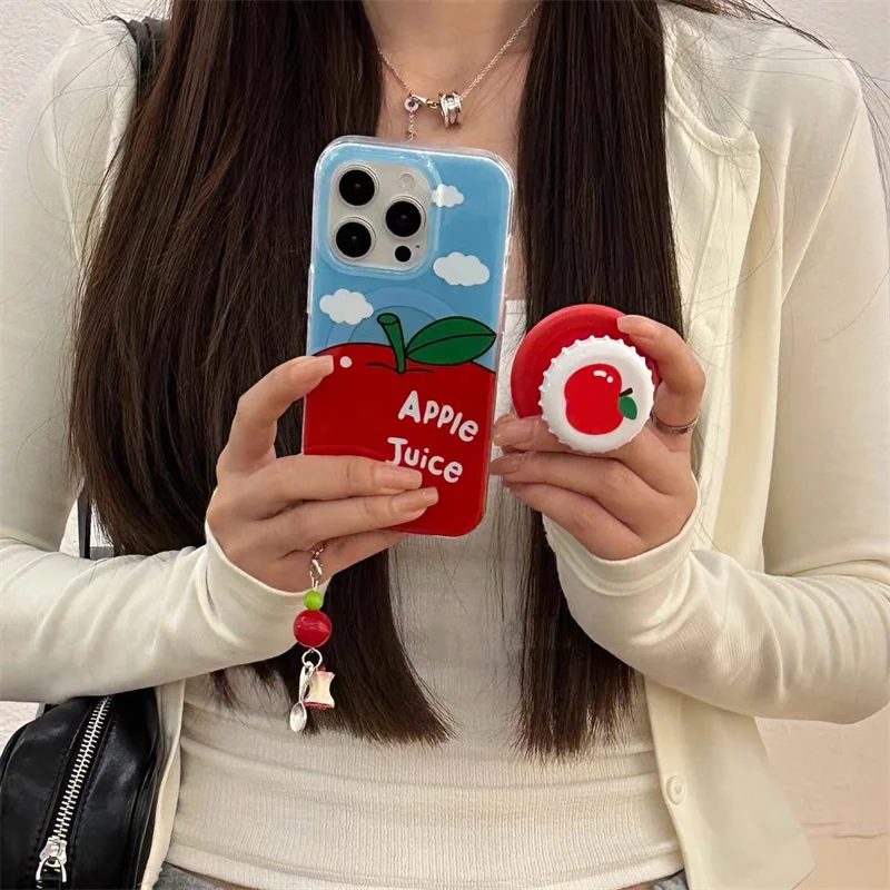 

Cute cloud Apple Creative Magsafe Magnetic Stand Phone case For iPhone 13 Pro 14 16 15 Pro Max Wireless charging Silicone Funda