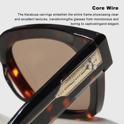 Imagen 2 del producto Gafas de sol de acetato grueso para hombre y mujer, lentes originales de marca de lujo, hechas a mano, diseñador de alta calidad, protección UV para exteriores