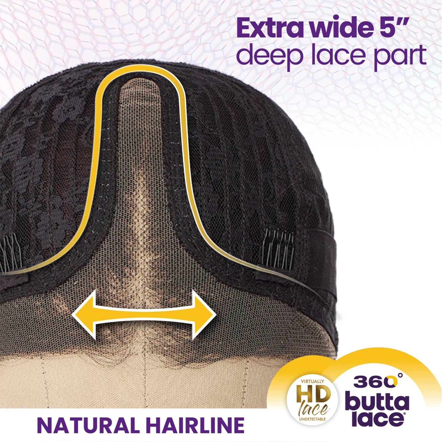 Sensitionnel Glueless Butta 360 HD renda depan Wig Unit 4 - 360 renda, Glueless, pre-plecked Hairline