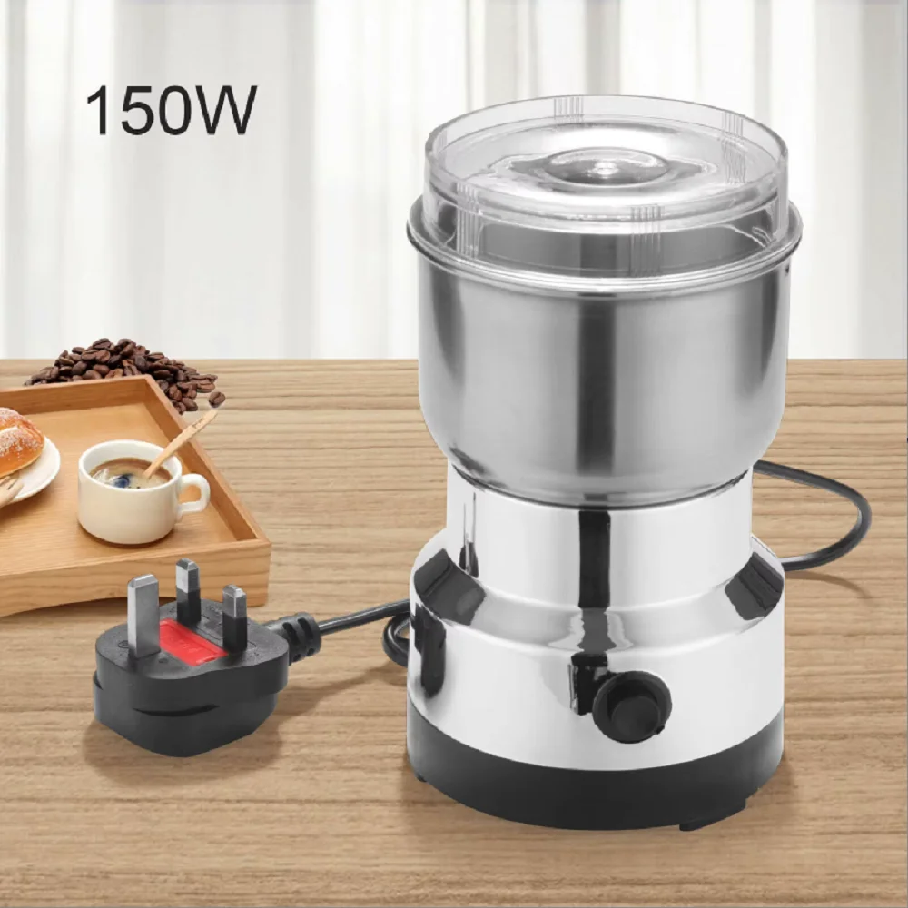 Elektrische Kaffeemühle zum Mahlen von Nüssen, Bohnen und Gewürzen mit mattem Mahlwerk – Küchenzubehör für eine Kaffeemaschine