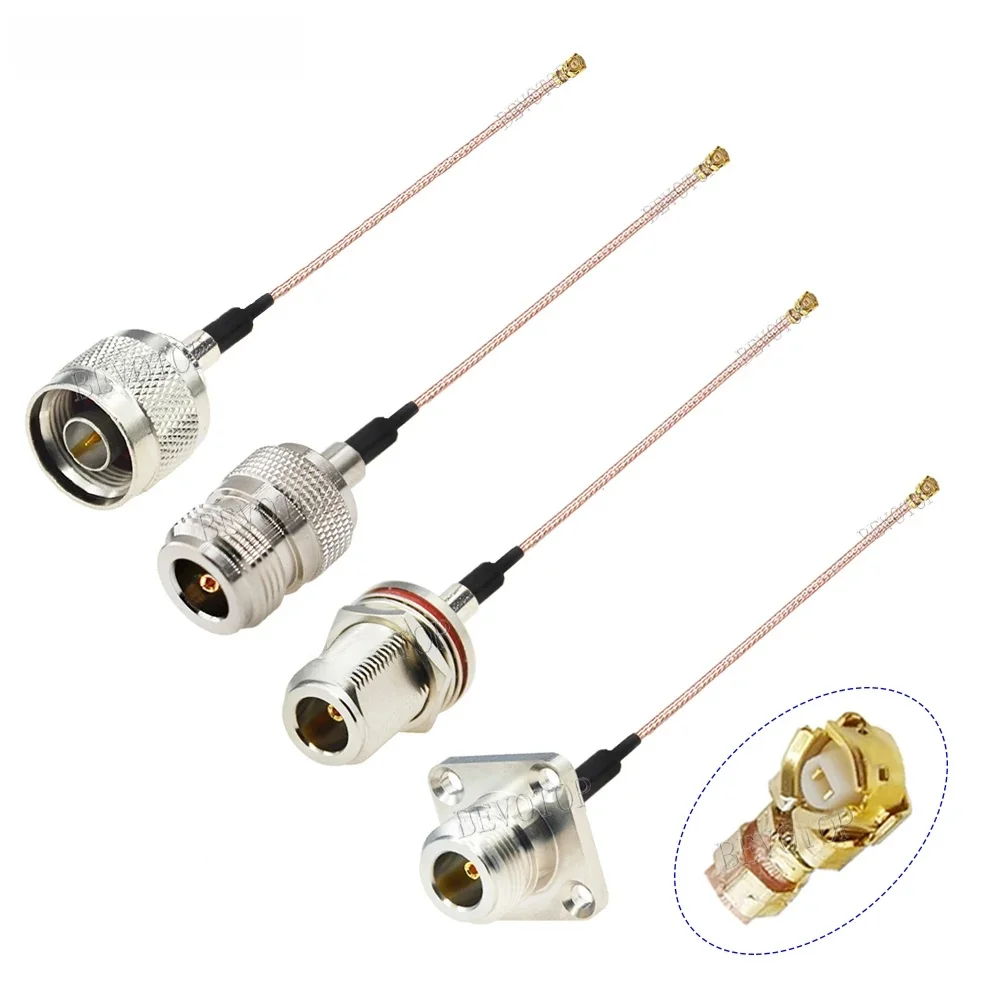1 stks RG-178 U.FL IPX-1 Vrouwelijke naar N Mannelijke/Vrouwelijke Rechte Connector N naar IPX RG178 Kabel Pigtail RF Coaxiale WIFI WLAN 10 cm-50 cm - afbeelding 2