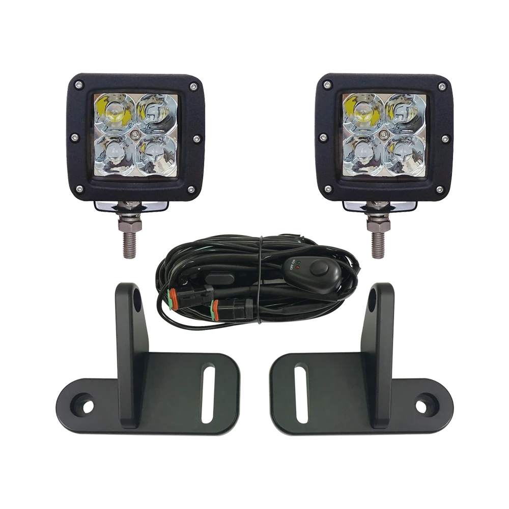 

SXMA JL1109 LED-Worklight Driving Lights Lamp 1pair with A-Pillar Light Mounts Hood Brackets for Jeep JL for Wrangler 2018+