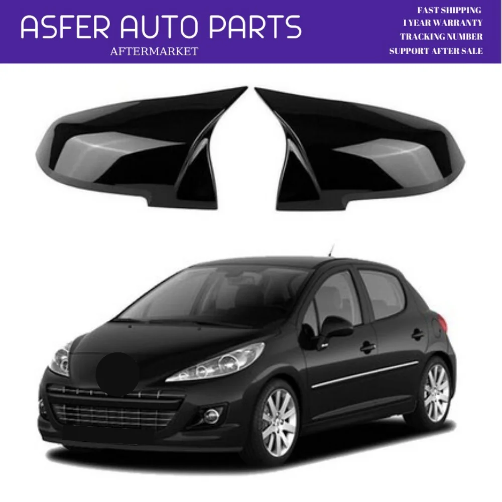 Bat mirror cover for Peugeot 207 2006-2012 Model year car accessories piano black High Quality Reasonable Price