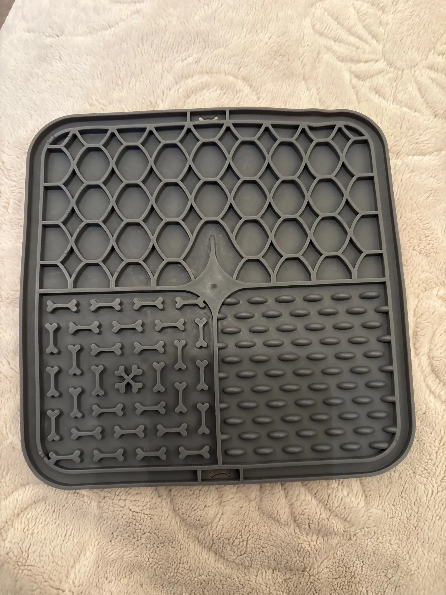 Customer review photo for Dog Lick Mat with Suction Cups