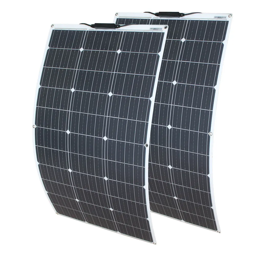 Flexible Solar Panel 12v 100W 200w 300w 400w 500w 600w Outdoor Bendable Solar Panels for Curved RV Roof Boat 12v Battery
