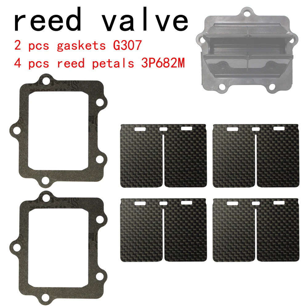 V-Force 4pcs Replacement Reed Petals 3P682M and 2pcs Gasket G307 For Yamaha YZ250 & YZ250X 1997-2019 Suzuki RM250