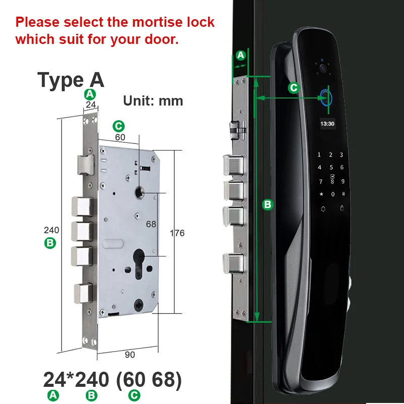 RAYKUBE DF4 3D Face Recognition Smart Lock with Camera Tuya Zigbee Electronic Door Lock Fingerprint Lock with IC Card Peephole