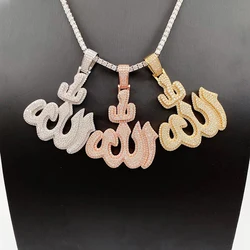 Iced Out Moissanite Allah Pendant 925 Sterling Silver Moissanite Diamond Pendant Ins Hiphop Handmade Jewelry Colgantes Pass Test