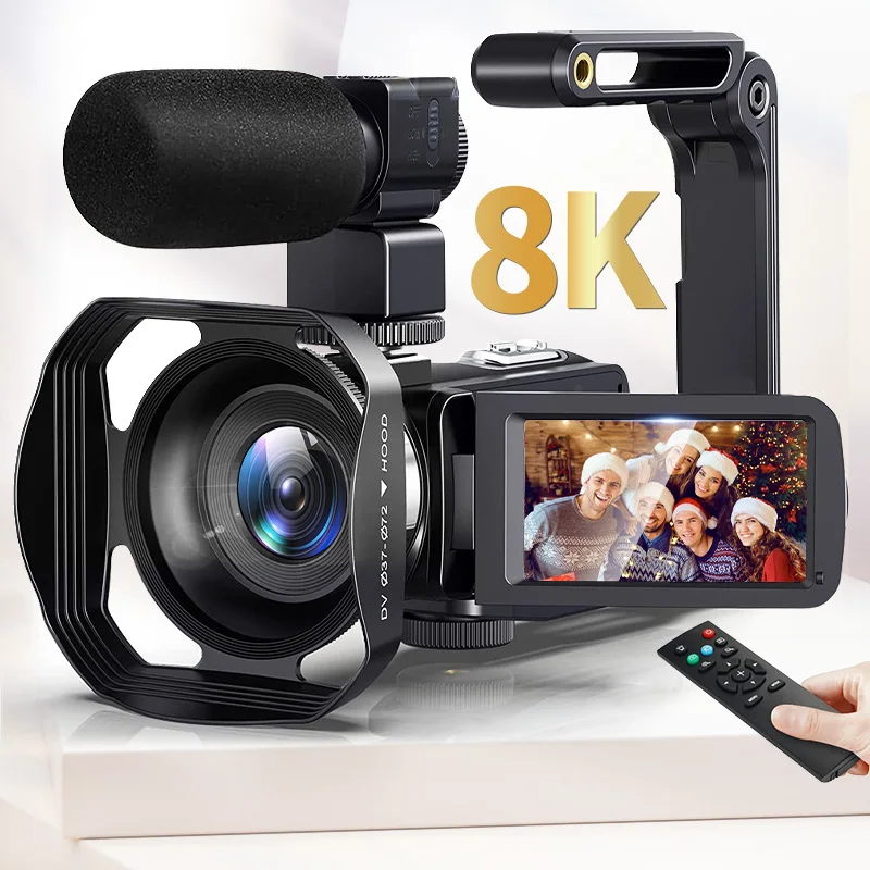 8K Video Camera 64MP Digital Video Camera 18X igital Zoom Camera Recorder 3 Inch LCD Touch Screen Portable Recording Camcorder